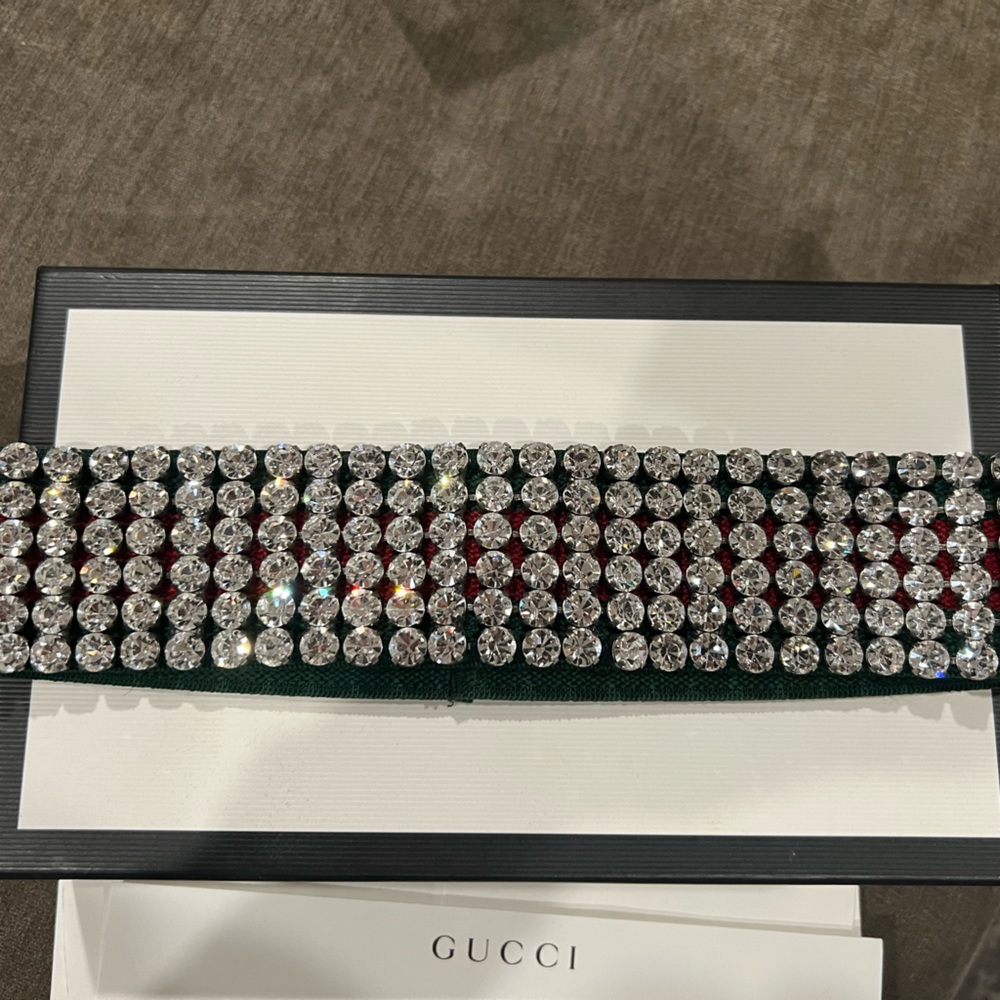 Web Gucci headband with crystals
